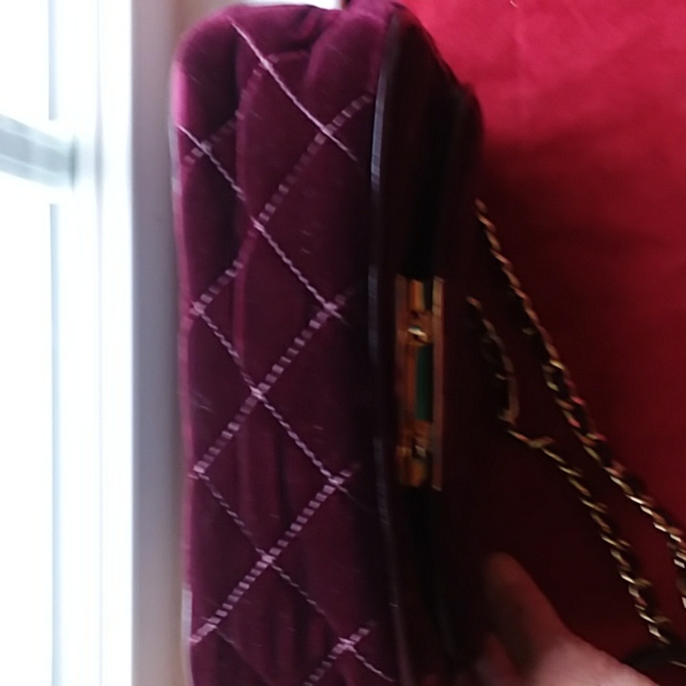 Michael Kors Special Edition New Wine Velvet Shoulder Bag/ Crossbody - Picture 13 of 15